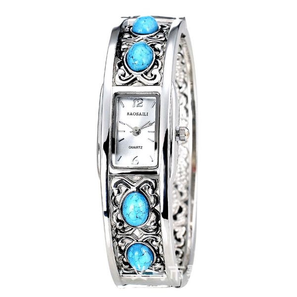 baosaili fashion retro personality turquoise simple small waterproof luxury gift dress single folding buckle rectangle bracelet quartz watch, Slivery;brown
baosaili fashion retro personality turquoise simple small waterproof luxury gift dress single folding buckle rectangle bracelet quartz watch, Slivery;brown
