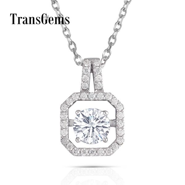 transgems solid 14k 585 white gold pendant necklace moissanite center 1ct 6.5mm f color floating pendant for women jewelry gift, Silver
transgems solid 14k 585 white gold pendant necklace moissanite center 1ct 6.5mm f color floating pendant for women jewelry gift, Silver