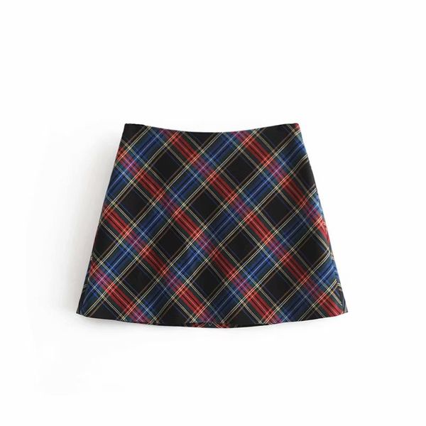women vintage plaid mini skirt checked skirt back zipper design high waist female casual christmas a-line faldas mujer, Black
women vintage plaid mini skirt checked skirt back zipper design high waist female casual christmas a-line faldas mujer, Black