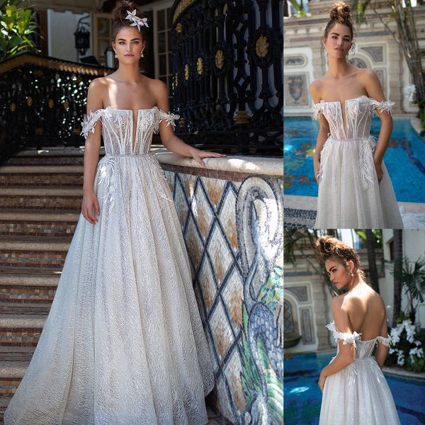 berta 2019 a line wedding dresses off the shoulder sweep train beach bridal wedding gown vestido de novia, White
berta 2019 a line wedding dresses off the shoulder sweep train beach bridal wedding gown vestido de novia, White