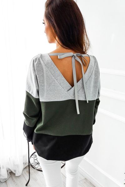 fashion womens long sleeve striped crew neck casual loose splicing colors polyester autumn hoodies pullovers, Black
fashion womens long sleeve striped crew neck casual loose splicing colors polyester autumn hoodies pullovers, Black