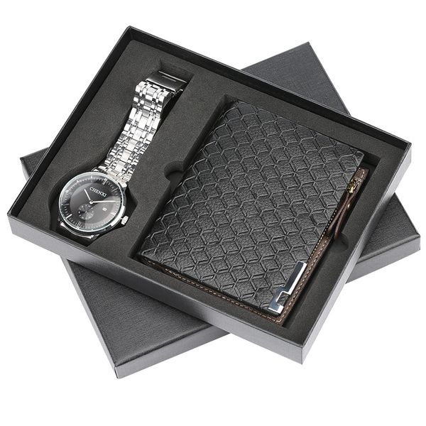 watch mens quartz wristwatch wallet gift set for business men's steel bangle watches reloj masculino bracelet clasp gifts male, Slivery;brown
watch mens quartz wristwatch wallet gift set for business men's steel bangle watches reloj masculino bracelet clasp gifts male, Slivery;brown