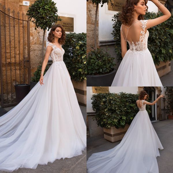 2019 country wedding dresses v neck lace appliques cap sleeve backless bohemian wedding dress plus size sweep train boho bridal gowns, White
2019 country wedding dresses v neck lace appliques cap sleeve backless bohemian wedding dress plus size sweep train boho bridal gowns, White