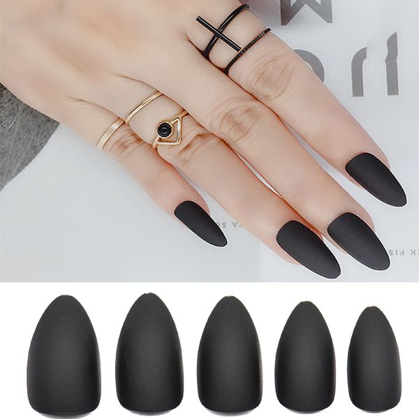 100pc/box matte false nails stiletto candy color artificial nail tips purple black red nude color full cover press on nails, Silver;gold
100pc/box matte false nails stiletto candy color artificial nail tips purple black red nude color full cover press on nails, Silver;gold