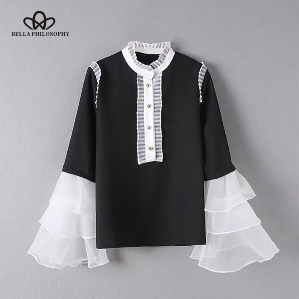 bella philosophy 2018 spring women sweet blouse patchwork button butterfly sleeve blouse long sleeve court style fashion, White
bella philosophy 2018 spring women sweet blouse patchwork button butterfly sleeve blouse long sleeve court style fashion, White