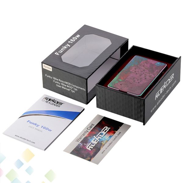 Authentic Aleader Stable Wood Funky 160W TC VW Box Mod Fit Dual 18650 Battrey For 510 Atomizer E-Cigarette DHL Free
Authentic Aleader Stable Wood Funky 160W TC VW Box Mod Fit Dual 18650 Battrey For 510 Atomizer E-Cigarette DHL Free