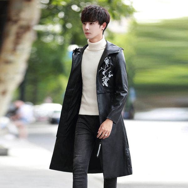 2018 new winter hooded collar long section men pu coat men's business casual leather jackets trench windbreaker overcoat xxxl, Tan;black
2018 new winter hooded collar long section men pu coat men's business casual leather jackets trench windbreaker overcoat xxxl, Tan;black