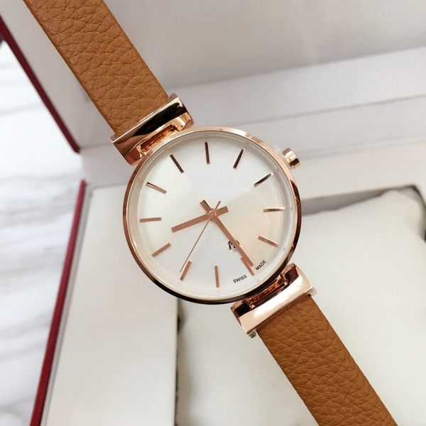 

2019 Fashion Women Dress Watch famous nice Casual Genuine leather clock Relogio Feminino Luxury Lady Quartz Female Wristwatch gift for girl