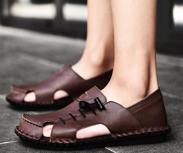men's sandals 2018 summer new men's sandals & sneakers fashion handmade shoes non-slip wearable leather sandals size 38-44, Black
men's sandals 2018 summer new men's sandals & sneakers fashion handmade shoes non-slip wearable leather sandals size 38-44, Black