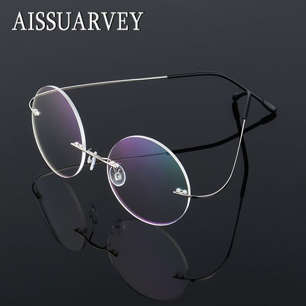 men's women's frames rimless round retro eyeglasses optical brand designer prescription titanium alloy business eyewear cheap, Silver
men's women's frames rimless round retro eyeglasses optical brand designer prescription titanium alloy business eyewear cheap, Silver