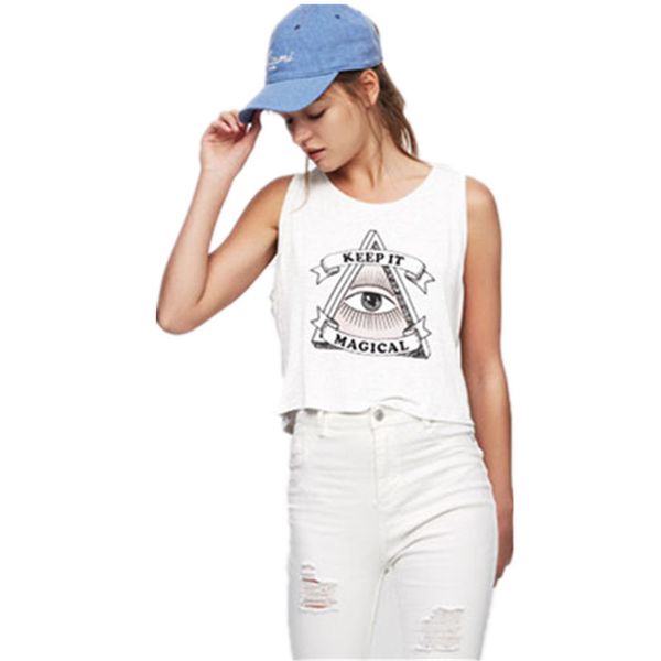 2018 new summer womens tanks loose o neck eye printing crop cropped sleeveless casual camis tank, White
2018 new summer womens tanks loose o neck eye printing crop cropped sleeveless casual camis tank, White