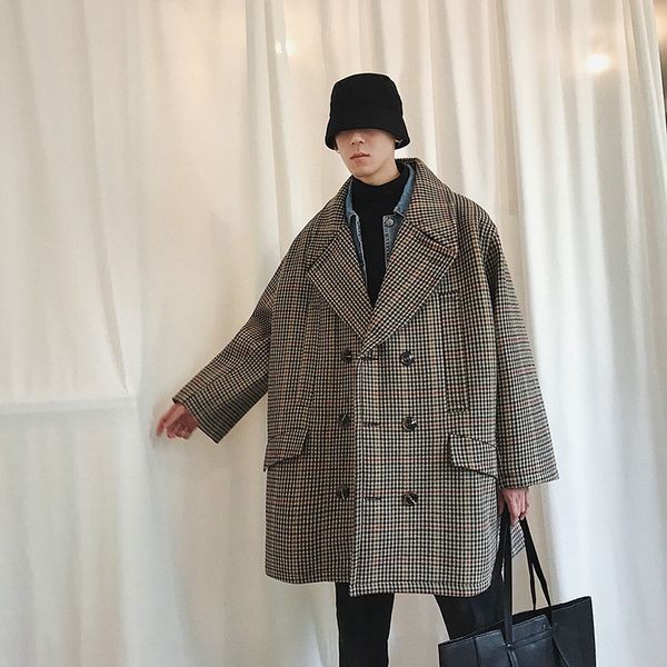 winter new men windbreaker fashion retro plaid casual loose warm long coat man streetwear thick male clothes cotton outwear, Tan;black
winter new men windbreaker fashion retro plaid casual loose warm long coat man streetwear thick male clothes cotton outwear, Tan;black