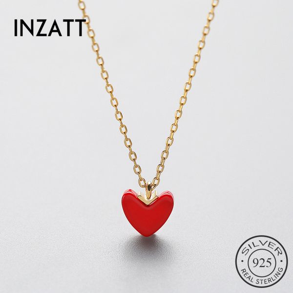 inzatt real 925 sterling silver red enamel heart pendant necklace fine jewelry romantic choker for women engagement accessories
inzatt real 925 sterling silver red enamel heart pendant necklace fine jewelry romantic choker for women engagement accessories
