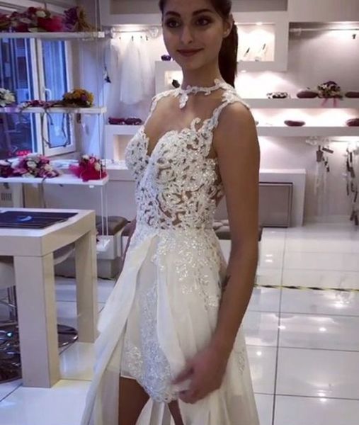 see through open back hi-lo country wedding dresses sweetheart appliques beads sleeveless wedding dress vestido de noiva, White
see through open back hi-lo country wedding dresses sweetheart appliques beads sleeveless wedding dress vestido de noiva, White