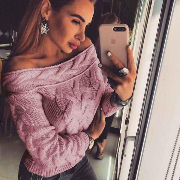 women knitted long sleeve off shoulder sweater pullover for female women 2018 autumn new sweaters pullovers women autumn c18111601, White;black
women knitted long sleeve off shoulder sweater pullover for female women 2018 autumn new sweaters pullovers women autumn c18111601, White;black