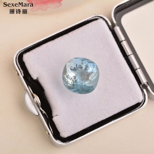 10.1 carat natural 5a grade aquamarine loose stone brazil certificate, Black
10.1 carat natural 5a grade aquamarine loose stone brazil certificate, Black