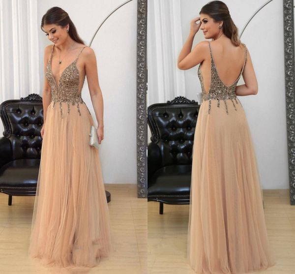 champagne prom dresses 2018 deep v neck beads crystals backless long formal dresses red carpet runway dresses evening gowns custom, Black
champagne prom dresses 2018 deep v neck beads crystals backless long formal dresses red carpet runway dresses evening gowns custom, Black