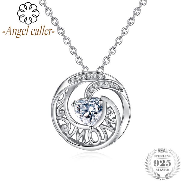 angel caller authentic 925 sterling silver round pendant necklaces with clear heart zircon fine jewelry to mother's love gift
angel caller authentic 925 sterling silver round pendant necklaces with clear heart zircon fine jewelry to mother's love gift