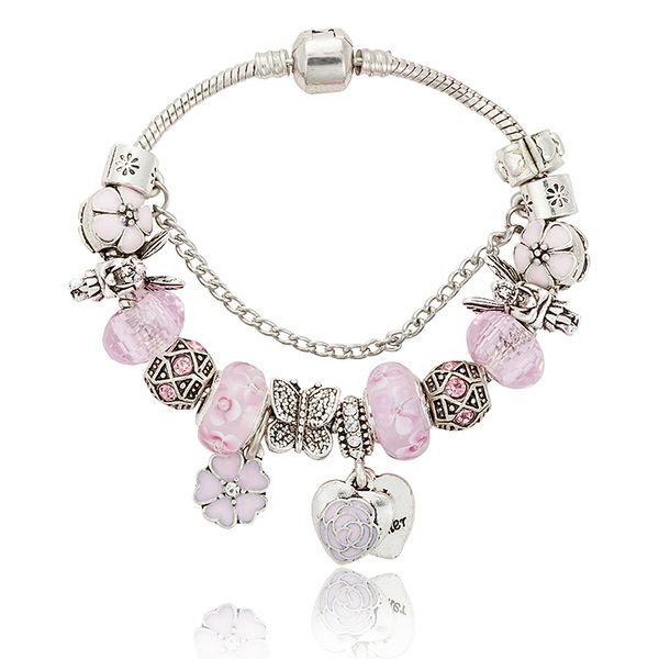 pink sakura love heart pendant charms bracelet for pandora 925 silver 3mm snake chain charm bracelets for women with original logo, Golden;silver
pink sakura love heart pendant charms bracelet for pandora 925 silver 3mm snake chain charm bracelets for women with original logo, Golden;silver