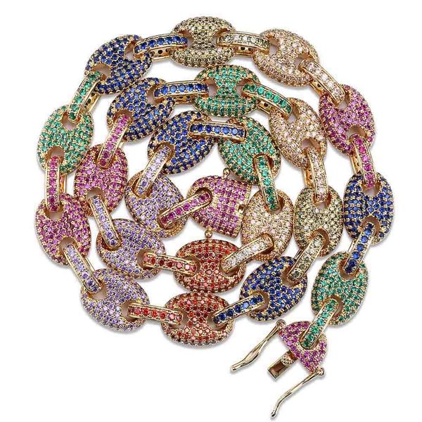 12mm color cubic zircon marine link chain necklace gold silver plated bling iced out cuban chain 18"
12mm color cubic zircon marine link chain necklace gold silver plated bling iced out cuban chain 18"