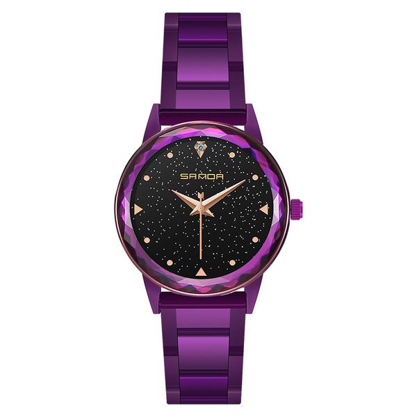 fashion women's watch atmospheric star watch purple steel with personality waterproof quartz female, Slivery;brown
fashion women's watch atmospheric star watch purple steel with personality waterproof quartz female, Slivery;brown