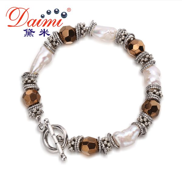daimi vintage bracelet brown ball with white baroque pearls 9-10mm bohemia bracelet toggle clasp for unisex, Golden;silver
daimi vintage bracelet brown ball with white baroque pearls 9-10mm bohemia bracelet toggle clasp for unisex, Golden;silver