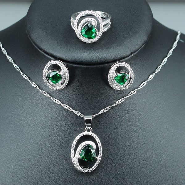 heart-shaped green zircon 925 silver color bridal jewelry sets for women wedding earrings/pendants/necklace/ring, Slivery;golden
heart-shaped green zircon 925 silver color bridal jewelry sets for women wedding earrings/pendants/necklace/ring, Slivery;golden