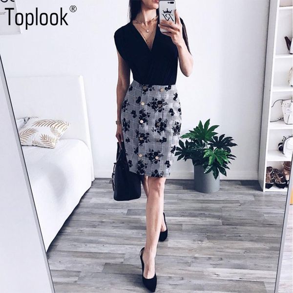 ook floral button women skirt 2018 summer high waist mini a-line skirts casual fitness office lady skirt, Black
ook floral button women skirt 2018 summer high waist mini a-line skirts casual fitness office lady skirt, Black
