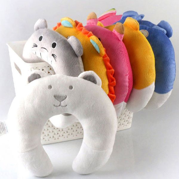 

cute cartoon neck protector baby pillow travel kids car headrest pillows u shape baby pillows velvet cushion almofada infantil