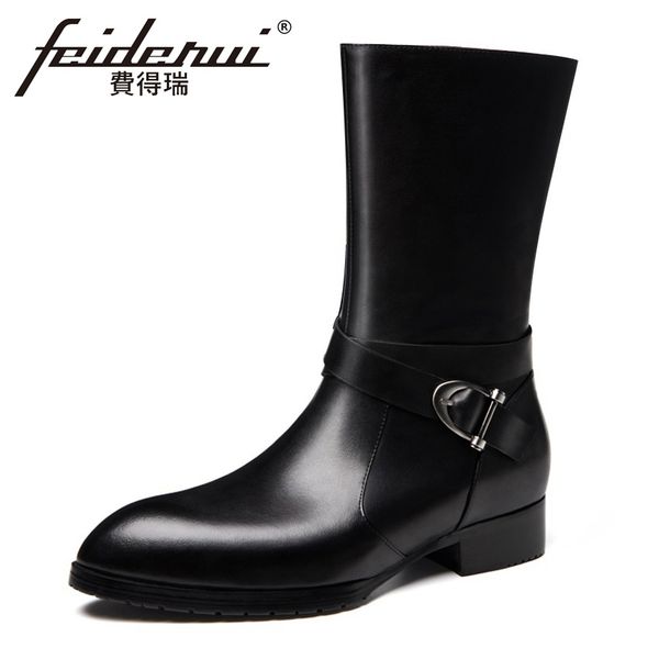 fashion designer genuine leather men's long mid-calf boots pointed toe monk strap handmade man cowboy motorcycle shoes hqs259, Black
fashion designer genuine leather men's long mid-calf boots pointed toe monk strap handmade man cowboy motorcycle shoes hqs259, Black