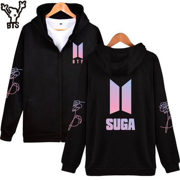 bts kpop women hoodies sweatshirts zipper love yourself fans hip hop hoodie sweatshirt bts idol suga fashion casual clothes, Black
bts kpop women hoodies sweatshirts zipper love yourself fans hip hop hoodie sweatshirt bts idol suga fashion casual clothes, Black