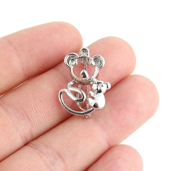 5pcs new silver plated cute animal bear pearl cage pendant essential oil diffuser jewelry making wholesale, Black
5pcs new silver plated cute animal bear pearl cage pendant essential oil diffuser jewelry making wholesale, Black