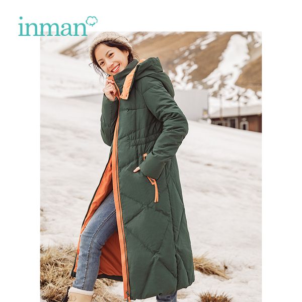 inman 2018 winter new arrival hooded warm windproof korean slim long section woman down coat, Black
inman 2018 winter new arrival hooded warm windproof korean slim long section woman down coat, Black