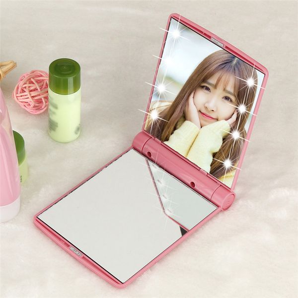 makeup cosmetic folding portable compact pocket mirror with 8 led lights lamps pink #8
makeup cosmetic folding portable compact pocket mirror with 8 led lights lamps pink #8