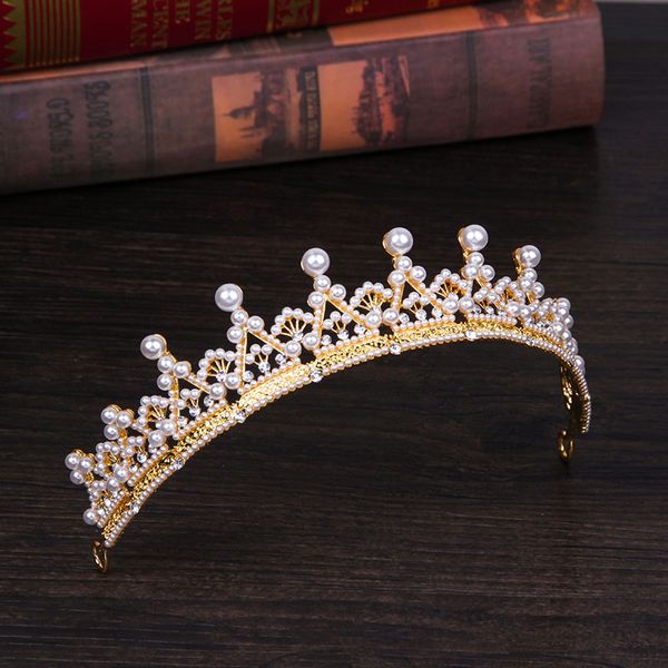 charismatic small pearl beads handmade crown gold color clear rhinestone unique tiaras for girls royal chic hairband 2019 hr1018, Golden;white
charismatic small pearl beads handmade crown gold color clear rhinestone unique tiaras for girls royal chic hairband 2019 hr1018, Golden;white