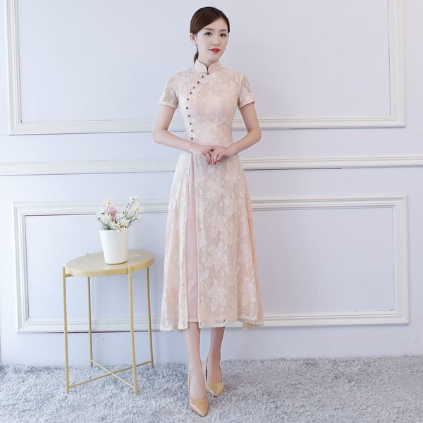 summer pink aodai dress chinese dress long cheongsam vietnam traditional robes aodai graceful stand collar slim lace qipao, Red
summer pink aodai dress chinese dress long cheongsam vietnam traditional robes aodai graceful stand collar slim lace qipao, Red