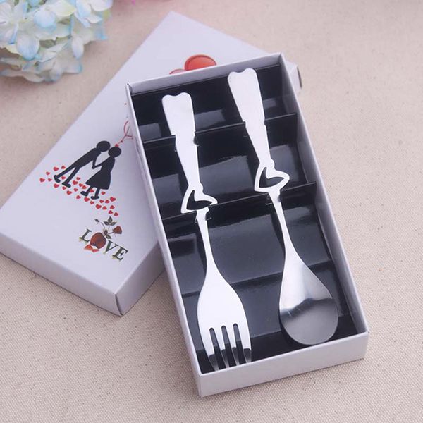 2pcs/lot stainless steel love heart shaped spoon fork set romantic style wedding party gift supplies dinnerware with box
2pcs/lot stainless steel love heart shaped spoon fork set romantic style wedding party gift supplies dinnerware with box