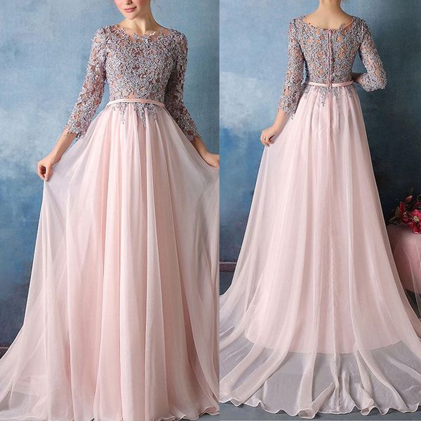 beaded embroidery quarter sleeve tulle floor-length evening dress prom dresses long party dress with lace applique, Black
beaded embroidery quarter sleeve tulle floor-length evening dress prom dresses long party dress with lace applique, Black