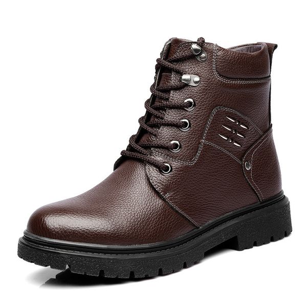 men winter shoes men warm comfortable fashion genuine leather snow boots waterproof boots men's plush warm boots, Black
men winter shoes men warm comfortable fashion genuine leather snow boots waterproof boots men's plush warm boots, Black