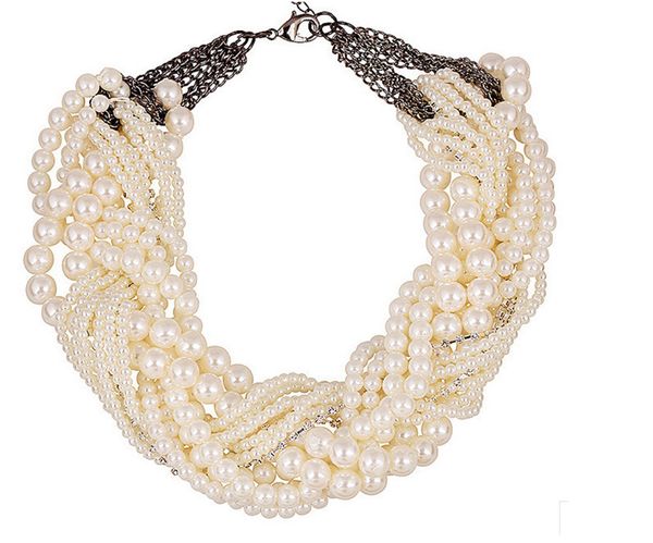 fashion western style round pearl necklace pendants multiple layers weave vintage women necklace jewelry for patry jq728, Silver
fashion western style round pearl necklace pendants multiple layers weave vintage women necklace jewelry for patry jq728, Silver