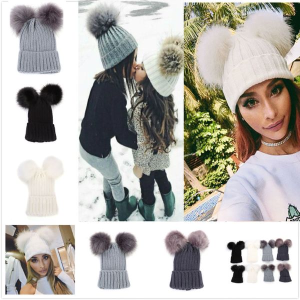 knitting warm hats with double fur ball pop winter beanie hats mom and baby family matching outfits newborn kids baby crochet caps hh7-1879
knitting warm hats with double fur ball pop winter beanie hats mom and baby family matching outfits newborn kids baby crochet caps hh7-1879