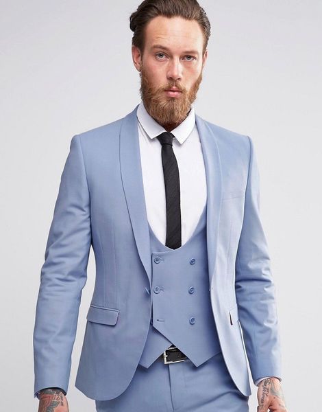 custom made groomsmen light blue groom tuxedos shawl lapel men suits wedding man bridegroom (jacket + pants + vest + tie) l104, Black;gray
custom made groomsmen light blue groom tuxedos shawl lapel men suits wedding man bridegroom (jacket + pants + vest + tie) l104, Black;gray