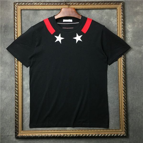 europe summer mens t shirts fashion embroidered white pentagram print t shirt star printing cotton tshirt casual designer tee, White;black
europe summer mens t shirts fashion embroidered white pentagram print t shirt star printing cotton tshirt casual designer tee, White;black