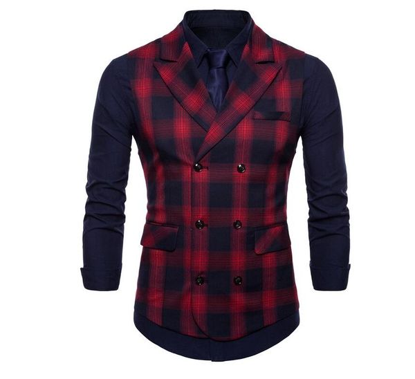 selling british bridesgroom vests casual groom vest double breasted plaid for wedding party for men, Black
selling british bridesgroom vests casual groom vest double breasted plaid for wedding party for men, Black