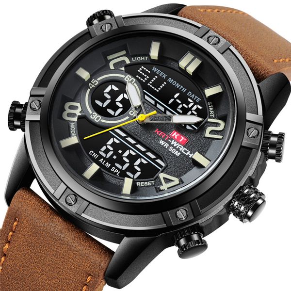 new watch kat-wach black quartz sport watch big case durable genuine leather relojes hombre 2018, Slivery;brown
new watch kat-wach black quartz sport watch big case durable genuine leather relojes hombre 2018, Slivery;brown