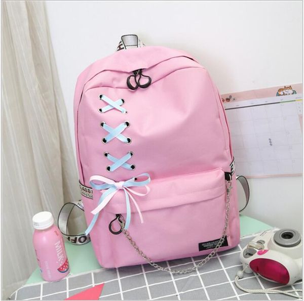 2018 new large-capacity canvas backpack korean fashion solid color ribbon backpack male and female students bag
2018 new large-capacity canvas backpack korean fashion solid color ribbon backpack male and female students bag