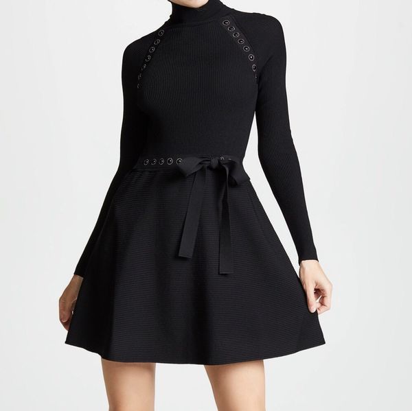2018 fall and winter high neck long sleeve heavy rivet beaded women slim knitted dress with bow belt, White;black
2018 fall and winter high neck long sleeve heavy rivet beaded women slim knitted dress with bow belt, White;black