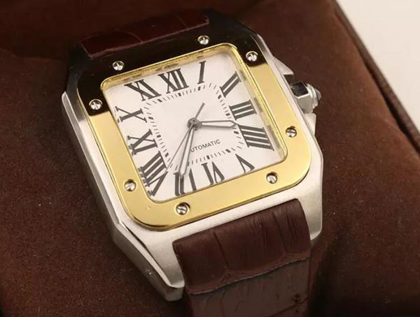 2019 new brand men two tone 100 xl watch automatic mechanical watch brown leather gold case men's sports leather clasp wristwatches, Slivery;brown
2019 new brand men two tone 100 xl watch automatic mechanical watch brown leather gold case men's sports leather clasp wristwatches, Slivery;brown