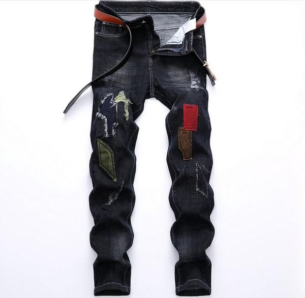 fashion mens ripped patches slim fit jeans designer big size straight leg motocycle biker denim pants trousers size 29-42 jb9707, Blue
fashion mens ripped patches slim fit jeans designer big size straight leg motocycle biker denim pants trousers size 29-42 jb9707, Blue