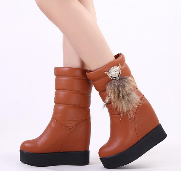 send 2018 medium tube boots slope heel thick bottom women boots winter warmth, Black
send 2018 medium tube boots slope heel thick bottom women boots winter warmth, Black